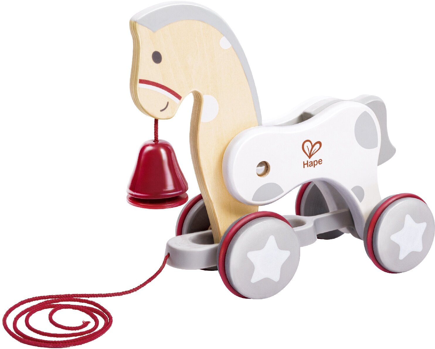 Игрушка-каталка HAPE для малышей Пони на веревочке Зверики E0367_HP