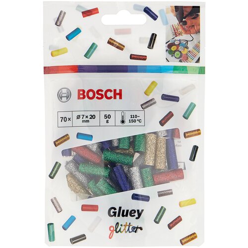 Стержни клеевые BOSCH для Gluey 7x20 мм 70 шт. с блестками