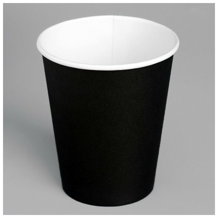 Стакан бумажный бумажный "Черный" для горячих напитков, 250 мл, диаметр 80 мм(50 шт.)