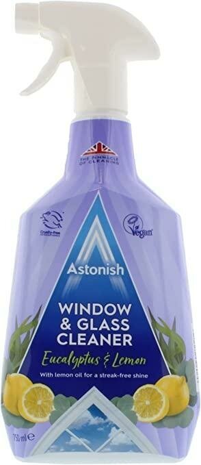 Astonish Window & Glass Eucaliptus & Lemon Cleaner Спрей для стекол и зеркал Эвкалипт и лимон 750 мл