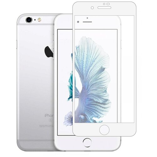 Защитное стекло для Apple IPhone 6 Plus, 6s Plus (Айфон 6 Плюс) на весь экран Full Cover. Белое. ROBOGLASS
