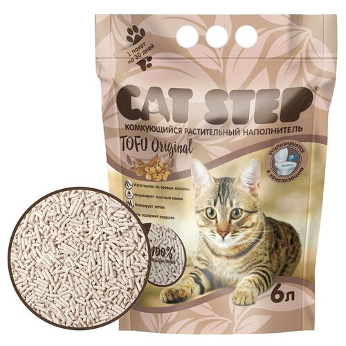 Комкующийся наполнитель Cat Step Tofu Original, 6л, 1 шт.