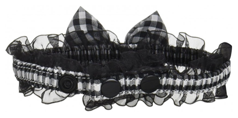 Безопасный ошейник-чокер Japan Premium Pet для стильного модника, размер 2S, черный в клеточку - фотография № 2