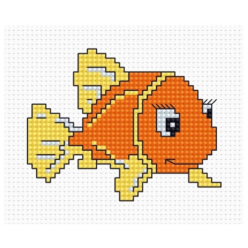 Набор для вышивания «Оранжевая рыбка», 7,5x6 см, Luca-S