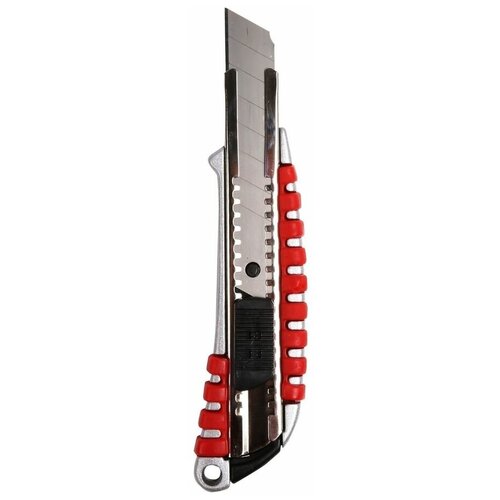 REXANT канцелярский нож 12-4900 18 мм серебристый/красный