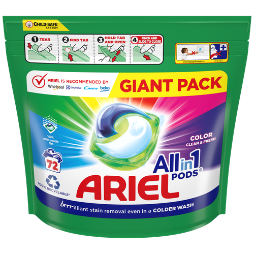 Капсулы для стирки Ariel Pods All in One Color, 72 шт