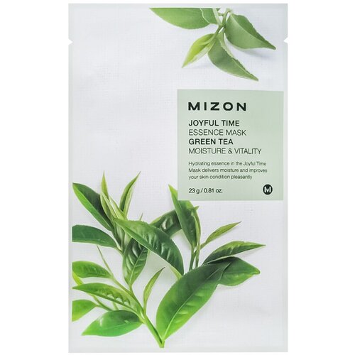 MIZON Joyful Time Essence Mask Green Tea Тканевая маска для лица с экстрактом зелёного чая 23г yousmetica каолиновая маска для лица с экстрактом зелёного чая и мятой