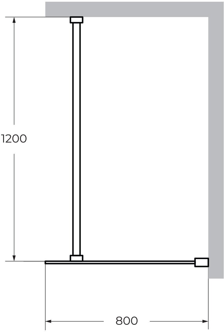 Душевая перегородка CEZARES LIBERTA-L-1-80-120-BR-Cr 1 кронштейн 120см - фотография № 3