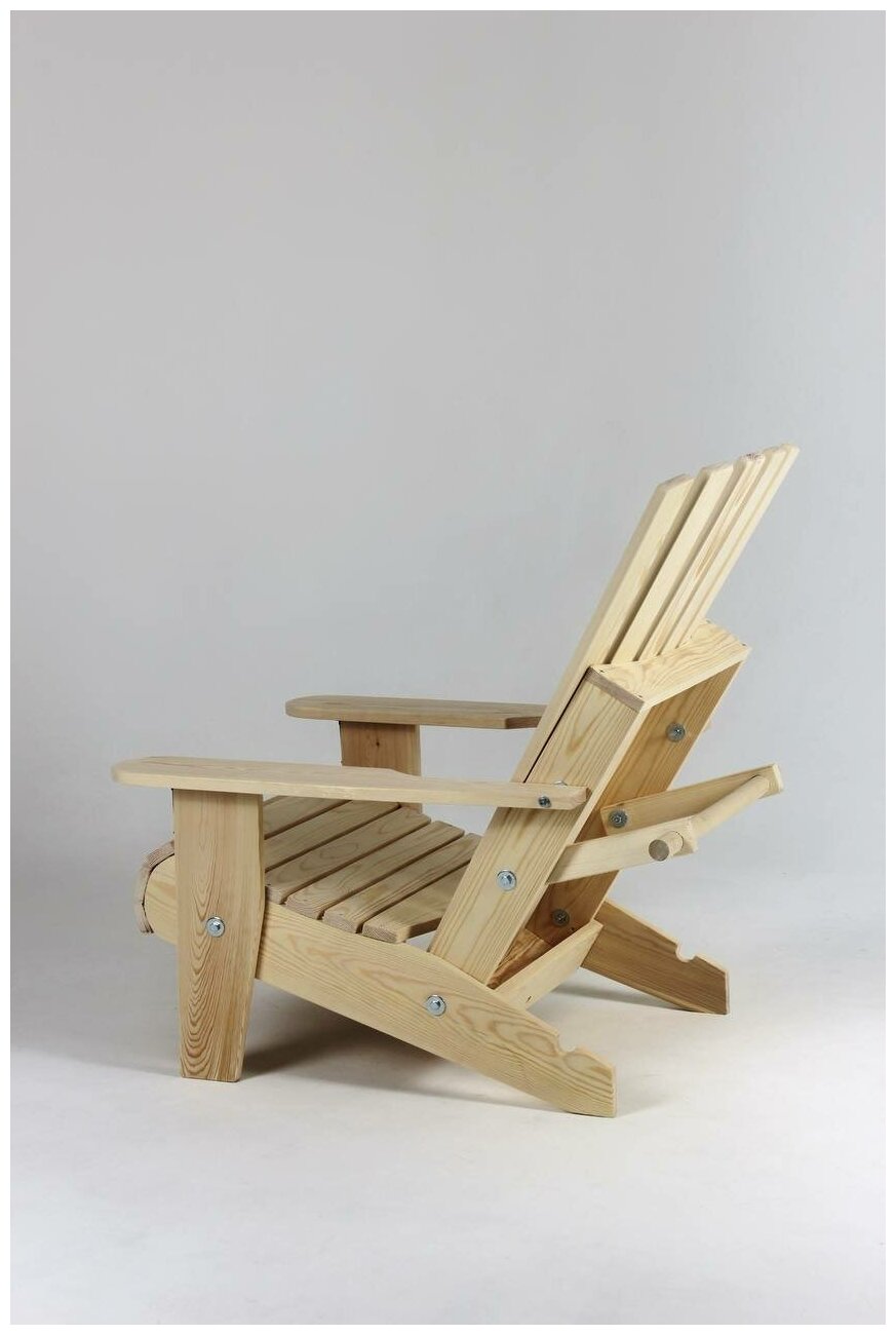 Деревянное складное садовое кресло адирондак. Уличная мебель - фотография № 2