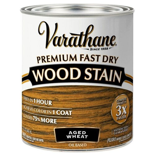 Быстросохнущее тонирующее прозрачное масло / Морилка для дерева Varathane Fast Dry Wood Stain Спелая пшеница Aged Wheat 0,946 л