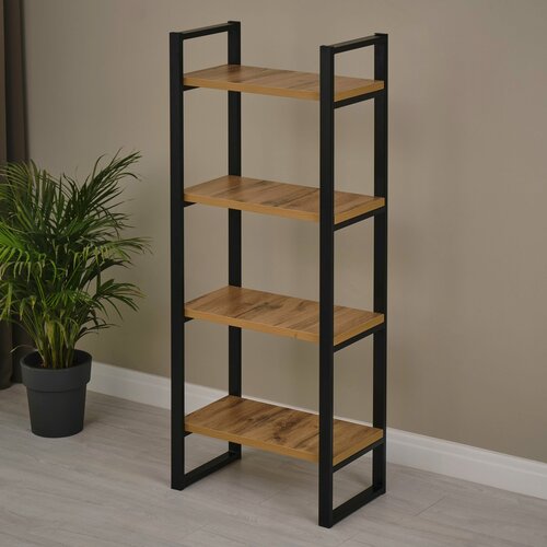 Изображение товара Стеллаж Лофт Мебельная фабрика Юдиных 60х30х150 Дуб Вотан на черных ножках