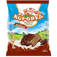 Конфеты Рот Фронт вафельные вкус шоколад, пакет, 250 г, флоу-пак