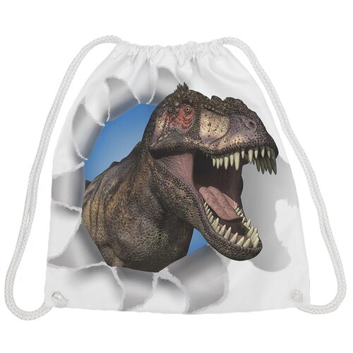 фото Joyarty рюкзак-мешок нападение динозавра (bpa_12642) белый/коричневый/голубой