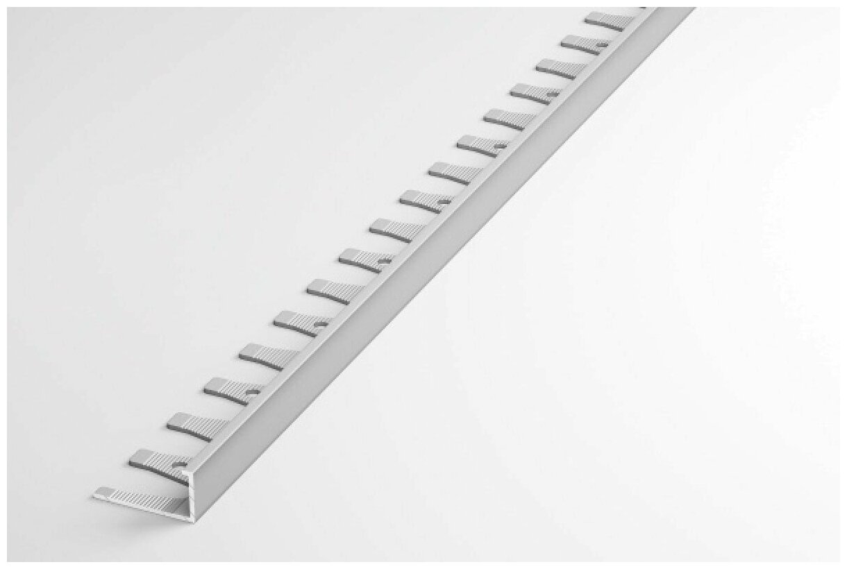 Гибкий алюминиевый L-образный профиль для плитки 10 мм черный матовый, длина 2,7 м