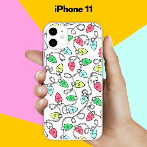 Силиконовый чехол новогодний Гирлянда на Apple iPhone 11