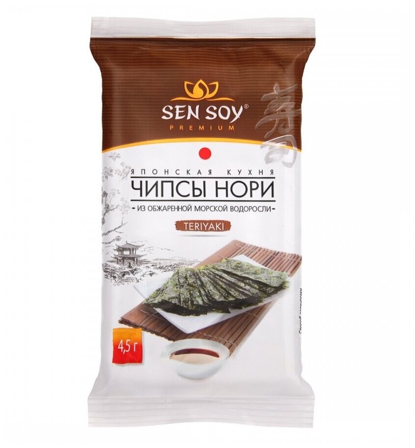 Sen Soy Soy Чипсы Нори из морской капусты Teriyaki, 4,5 г