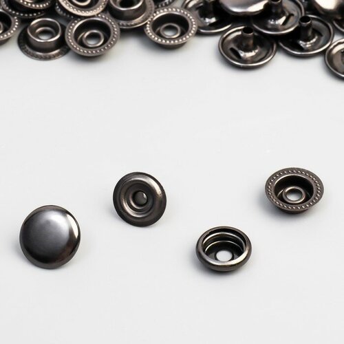 Кнопка установочная, Омега (О-образная), железная, d = 12 мм, цвет чёрный никель(100 шт.)