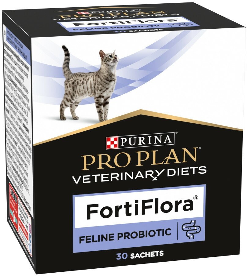 Purina Pro Plan Veterinary diets FortiFlora пребиотическая добавка для кошек и котят для поддержания баланса микрофлоры и здоровья кишечника - 30 г