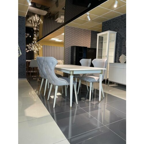 Стол обеденный раскладной LorentaЛДСП массивбелый золотой160x90x76 смразмер в разложенном виде 200х90х76 см 73699₽