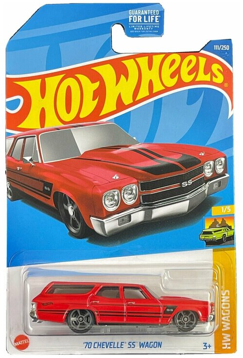 Базовая машинка Hot Wheels 70 CHEVELLE SS WAGON, красная, Хот Вилс Mattel арт. 5785/HCX23