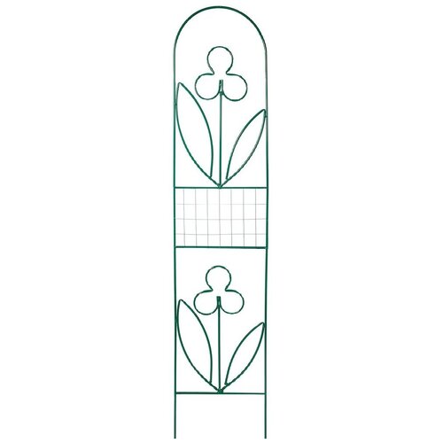 Шпалера садовая металлическая для растений (для сада) Цветок-2 зелёная, разборная, труба d=10мм.