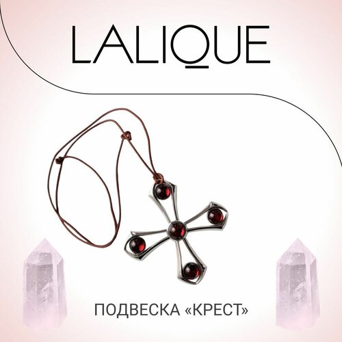 Колье Lalique, хрусталь, длина 9.9 см, красный