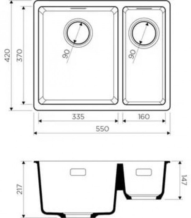 Кухонная мойка OMOIKIRI Kata 20-U-PA 4993372 Artgranit/пастила - фотография № 10