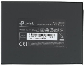 Медиаконвертор TP-LINK MC100CM 10/100M RJ45 to 100M multi-mode, SC fiber Converter - фото №5