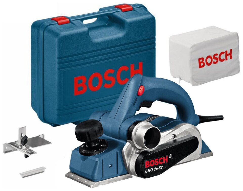 Сетевой электрорубанок BOSCH GHO 26-82 Professional кейс, 710 Вт синий/серый