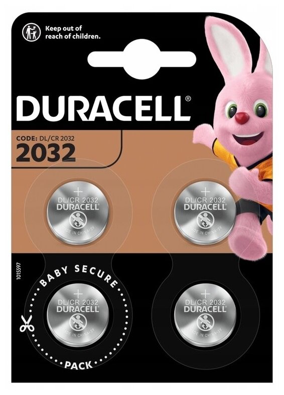 Батарейка Duracell 2032, 4 шт.