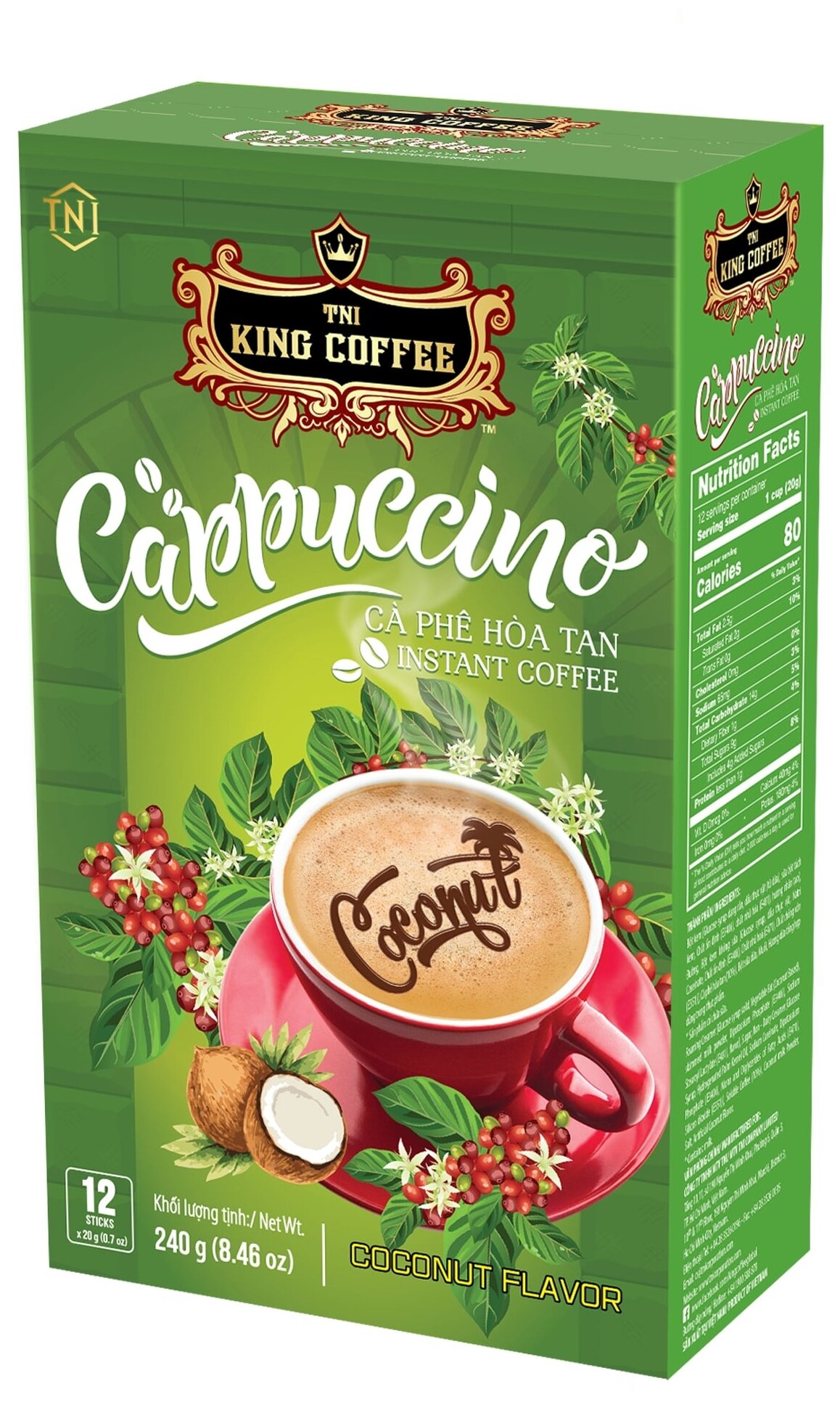 Растворимый кофе TNI King Coffee Cappuccino в стиках