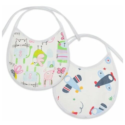 фото Нагрудники мягкие на завязках для кормления малыша, 2 шт roxy-kids