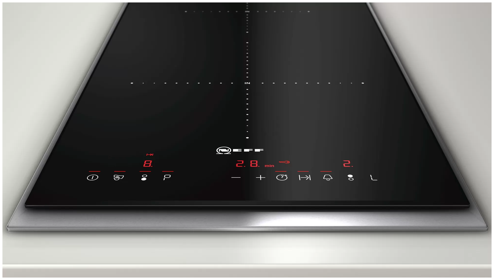Индукционная варочная панель NEFF N43TD20N0, цвет панели черный, цвет рамки серебристый - фотография № 2