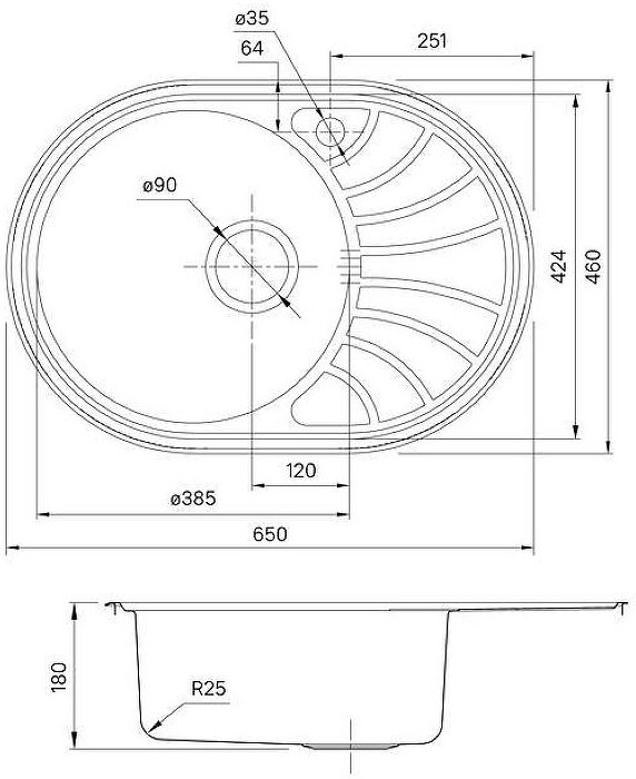 Мойка нерж. сталь шелк 650*460 Suno S IDDIS SUN65SDi77 - фотография № 9