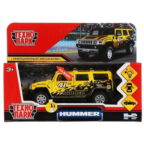 Машина со светом и звуком Hummer H2 спорт 12 см желтый