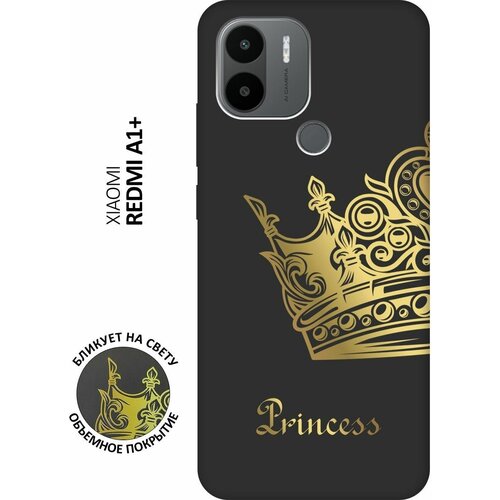 Матовый чехол True Princess для Xiaomi Redmi A1+ / Сяоми Редми А1 Плюс с 3D эффектом черный матовый чехол true king для xiaomi redmi a1 сяоми редми а1 плюс с 3d эффектом черный