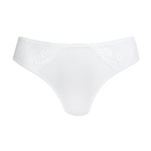 фото Milavitsa трусы тонг средней посадки с кружевом classic elegant, размер 106, белый