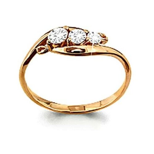 фото Золотое кольцо aquamarine 961010к с бриллиантом, размер 17,5 diamant-online