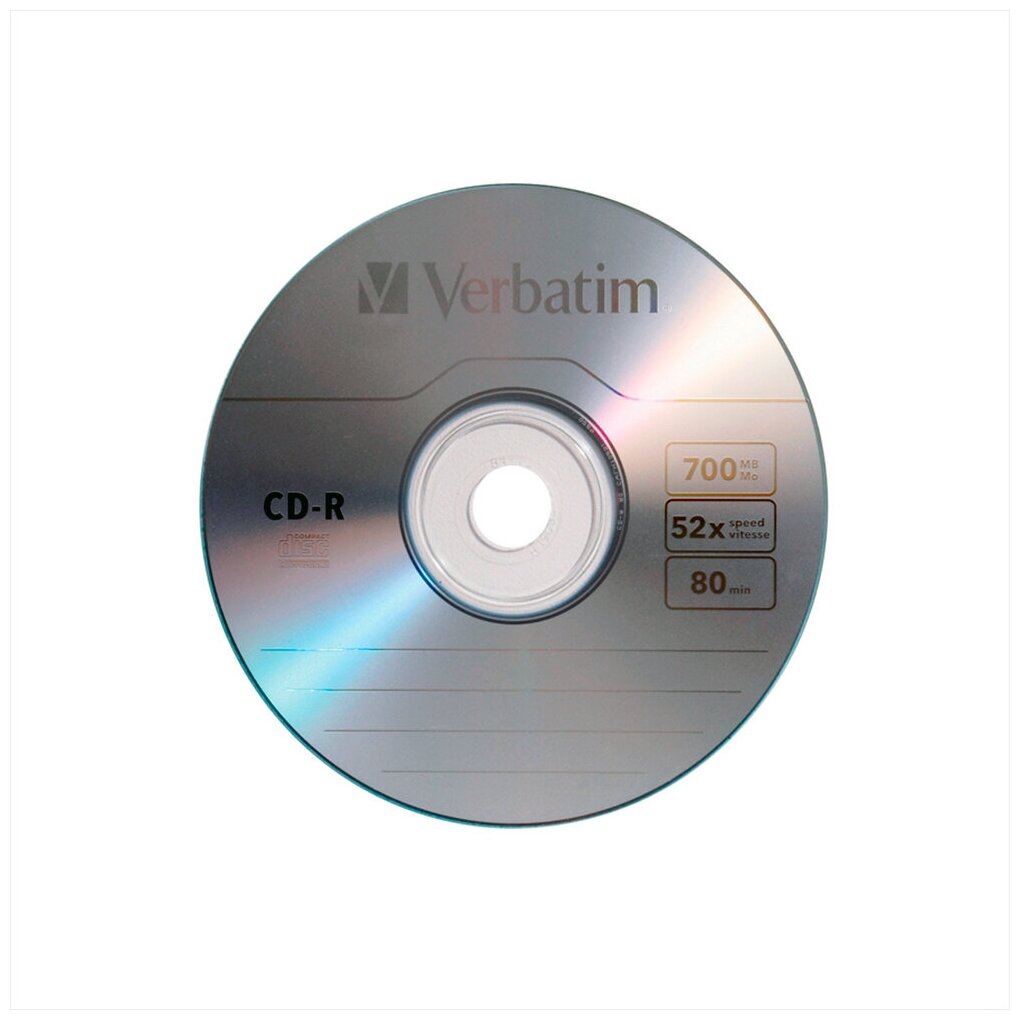 Диск CD-R Verbatim 700Mb 52x Cake Box (100шт) (43411)
