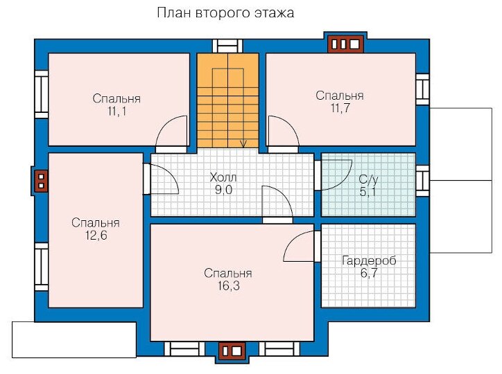 Проект газобетонного дома Catalog-Plans-58-79A (145,65кв.м, 11,45x9,62м, газобетон 400) - фотография № 7