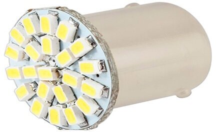 Лампа светодиод 12V S25(P21W) SKYWAY 22SMD с цок,2 конт, бел(габарит, стоп) (S08201062)