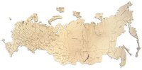 Пазл-карта России ДекорКоми из дерева - 150x80 см / Без магнитов