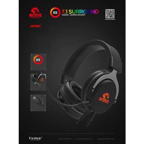 гарнитура головная motorola consumer headset oem Гарнитура Marvo HG9052 USB Gaming Headset с RGB-подсветкой игровая для PC