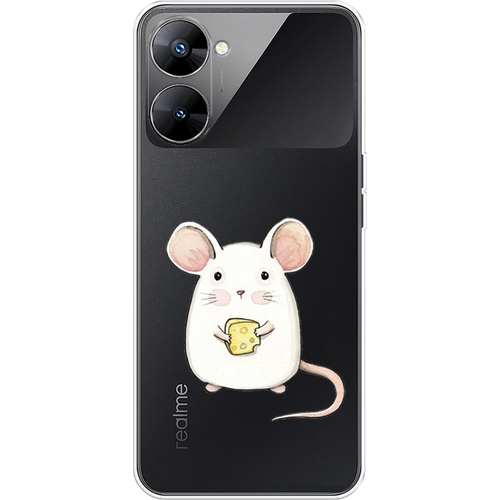 Силиконовый чехол на Realme V30 5G/V30T 5G / Реалми V30 5G/V30T 5G Мышка, прозрачный силиконовый чехол на realme v30 5g v30t 5g реалми v30 5g v30t 5g любопытный кот прозрачный