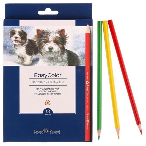 Карандаши 18 цветов Easycolor 1 упак.