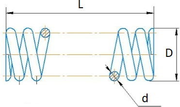 Пружина сжатия: длина L-100; ширина D-240; диаметр проволоки d-15; (5  в упаковке)