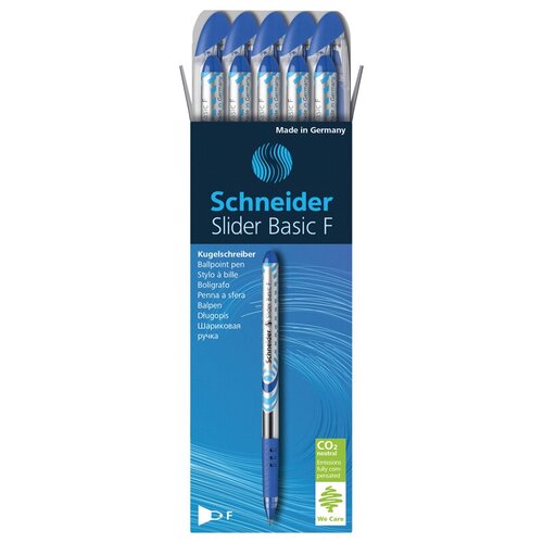 Schneider Набор шариковых ручек Slider Basic F, 0.8 мм, 10 шт. ручка шариковая schneider slider basic f 0 4мм синий цвет чернил 1шт 151003