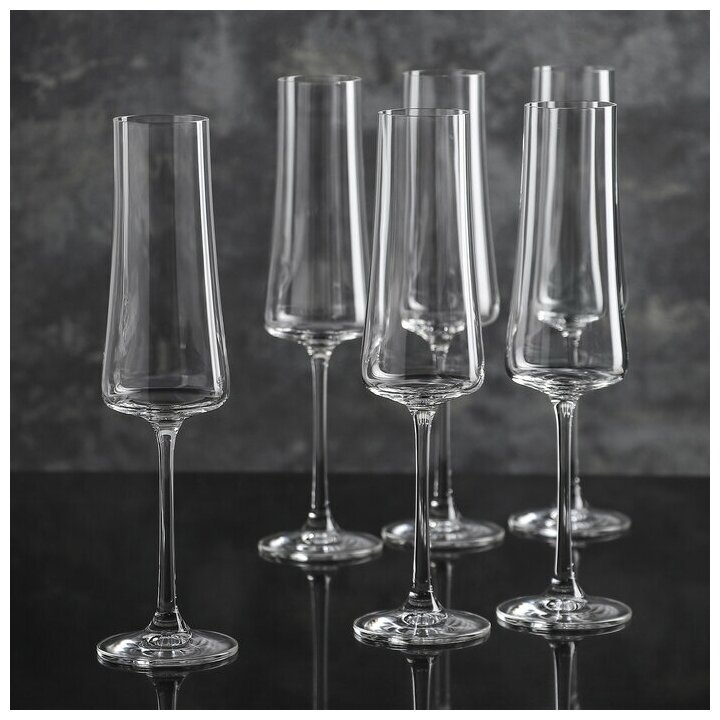 Набор бокалов для шампанского 'Экстра', 210 мл, 6 шт