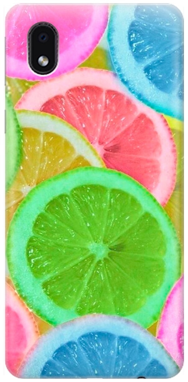 Ультратонкий силиконовый чехол-накладка для Samsung Galaxy A01 Core, M01 Core с принтом "Разноцветные лимоны"