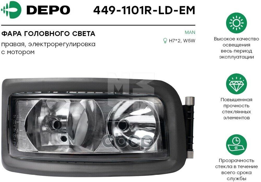 Фара Depo арт. 449-1101R-LD-EM